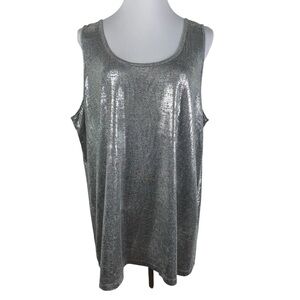Roaman's Shimmering Silver Tank Top Women's 2X (22-24)